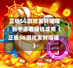 正版SG游戏发财喵喵：新手必看赚钱攻略（正版SG游戏发财喵喵） 第1张