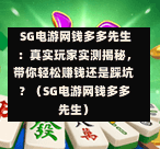  SG电游网钱多多先生：真实玩家实测揭秘，带你轻松赚钱还是踩坑？（SG电游网钱多多先生） 第1张